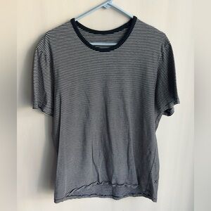 Lululemon Men’s Black and White Striped T-Shirt